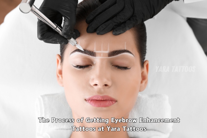 Eyebrow enhancement tattoo procedure at Yaara Tattoos in Coimbatore, creating perfectly shaped brows for a defined look. Our skilled artists specialize in eyebrow tattoos and microblading to enhance facial aesthetics. Visit Yaara Tattoos in Coimbatore for expert eyebrow tattooing services