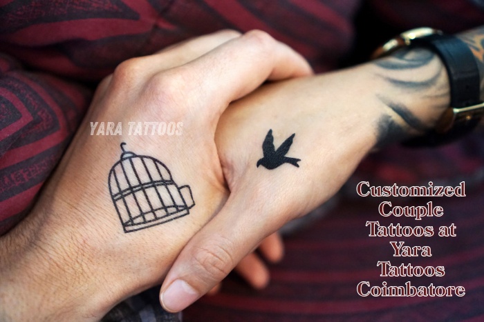 Get unique couple tattoo designs crafted by expert artists at Yaara Tattoos, Coimbatore